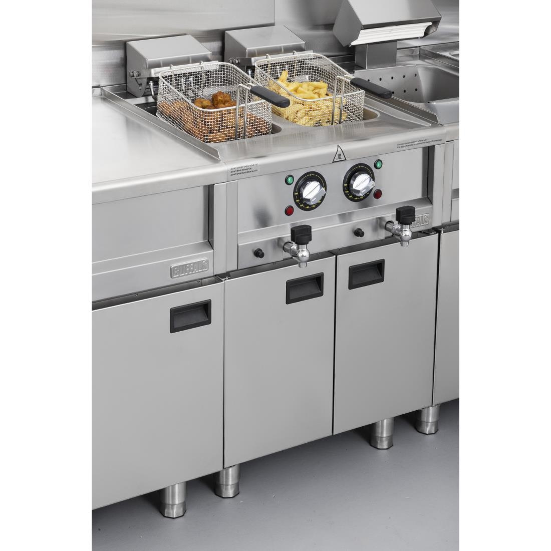 Buffalo 600-Serie Elektrische Friteuse Met Dubbele Tank, 2 x 8 Liter
