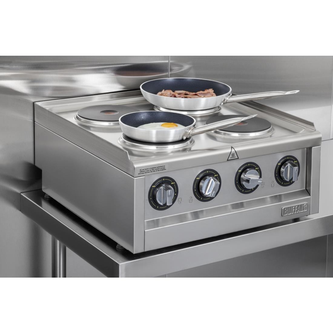 Buffalo 600-Serie Elektrische Kookplaat Met 4 Kookzones