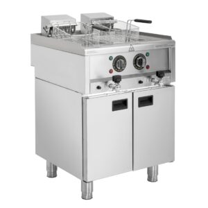 Buffalo 600 Serie Vrijstaande Elektrische Friteuse Met Dubbele Tank 2X 8Ltr
