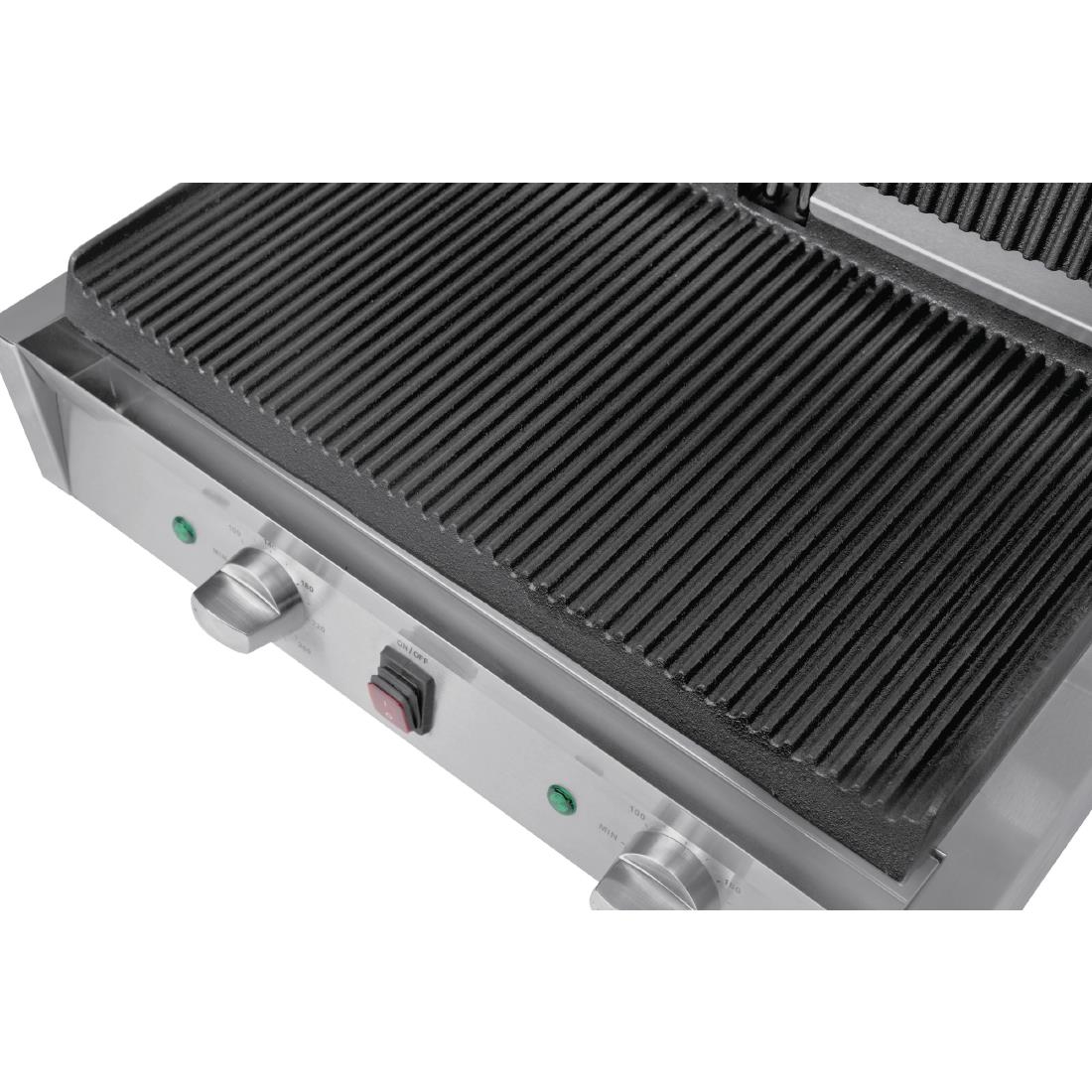 Buffalo Bistro Dubbele Geribbelde Contactgrill