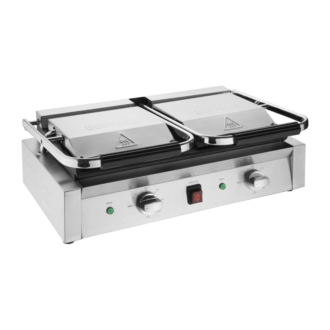 Buffalo Bistro Dubbele Geribbelde Contactgrill