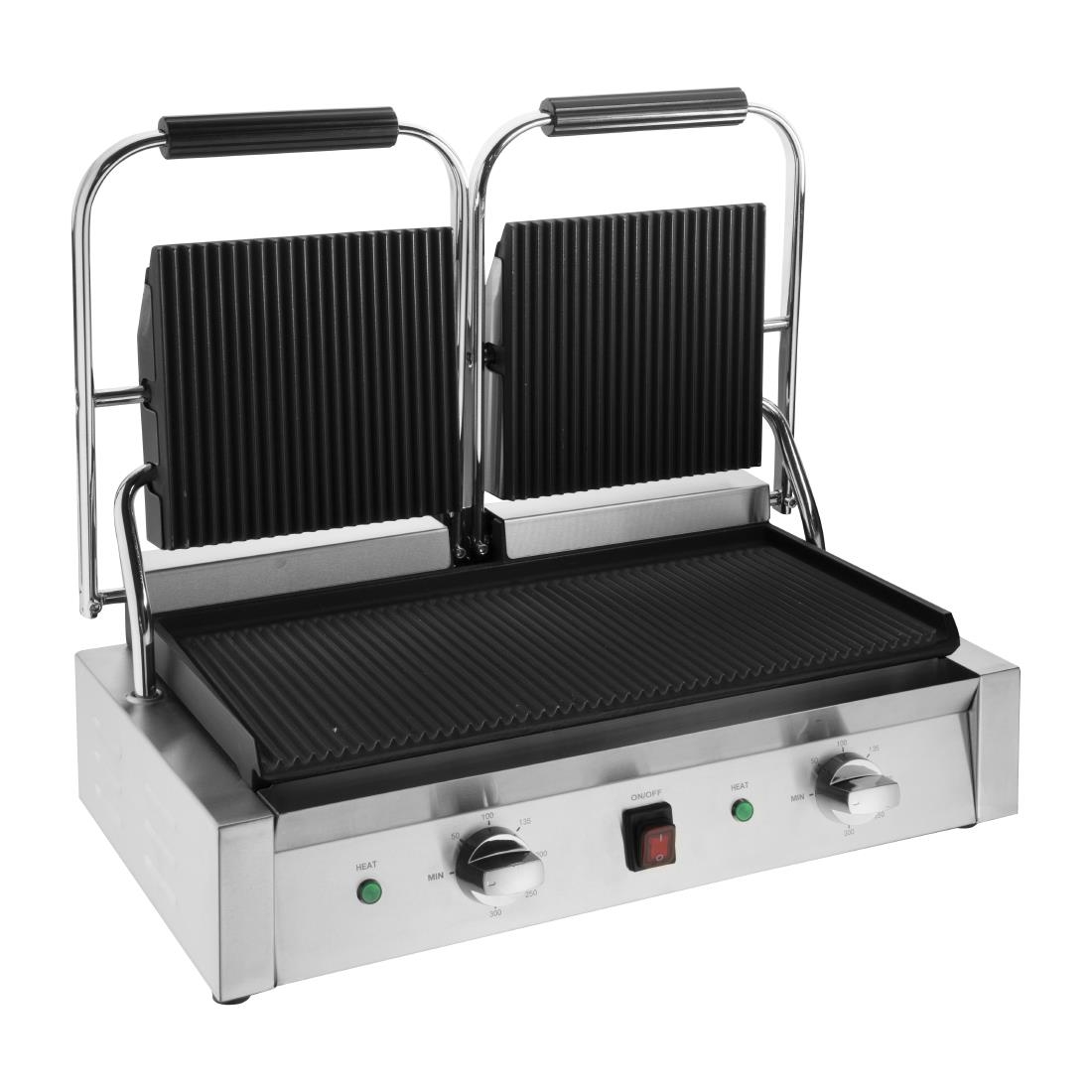 Buffalo Bistro Dubbele Geribbelde Contactgrill