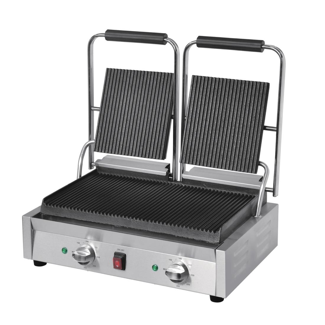 Buffalo Bistro Dubbele Geribbelde Contactgrill
