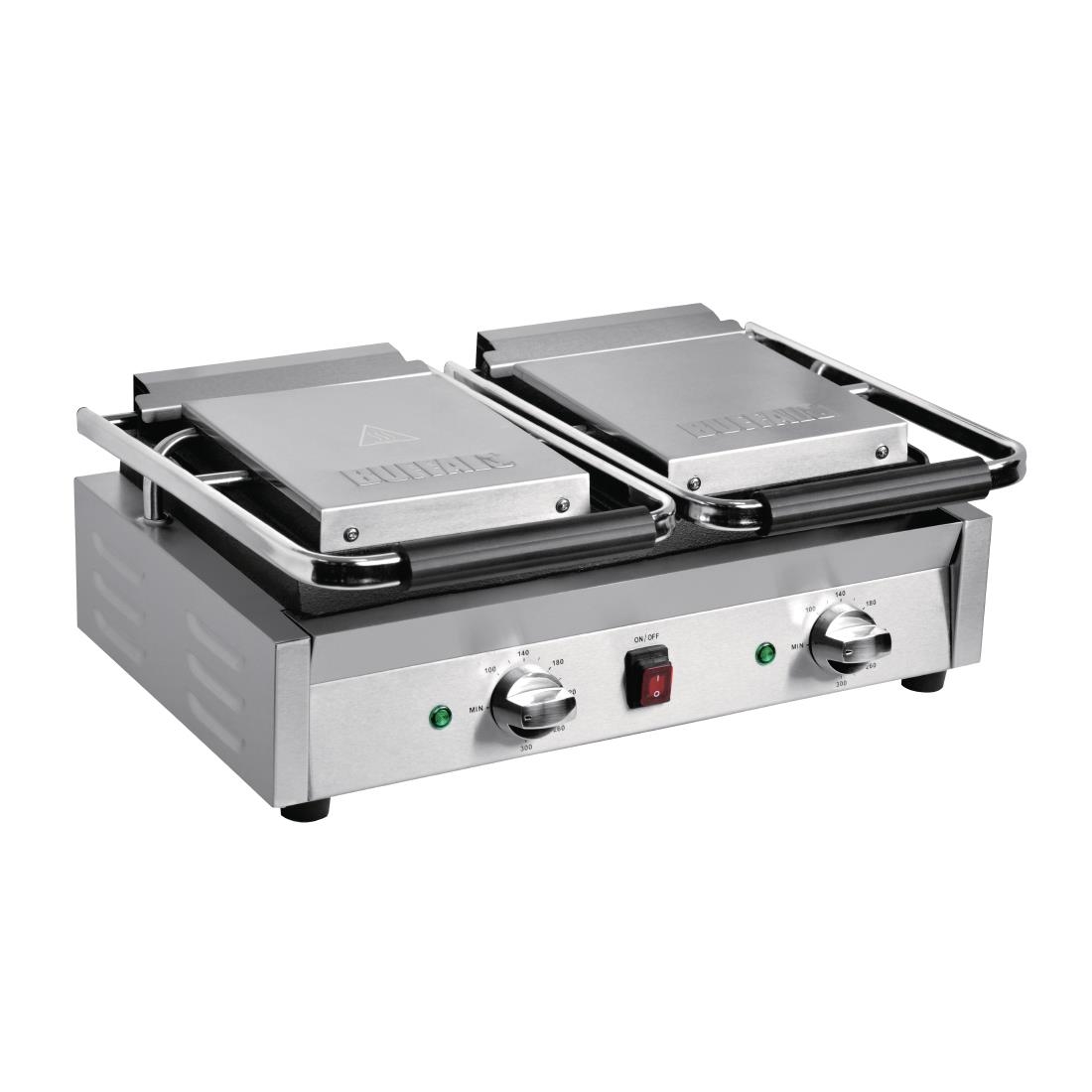Buffalo Bistro Dubbele Geribbelde Contactgrill