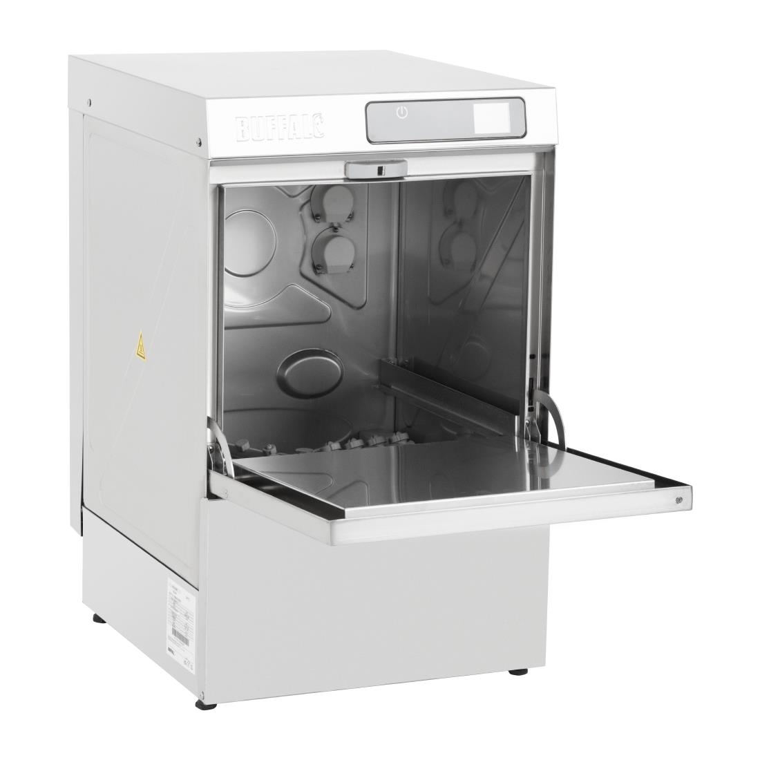 Buffalo Digitale Onderbouw Glazenspoelmachine met Afvoerpomp 400 mm Mand 3,3 kW