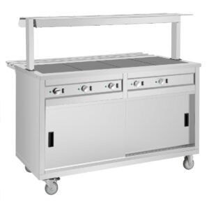 Buffalo mobiele uitgiftewagen met massief verwarmd bovenblad 4x 1/1 GN