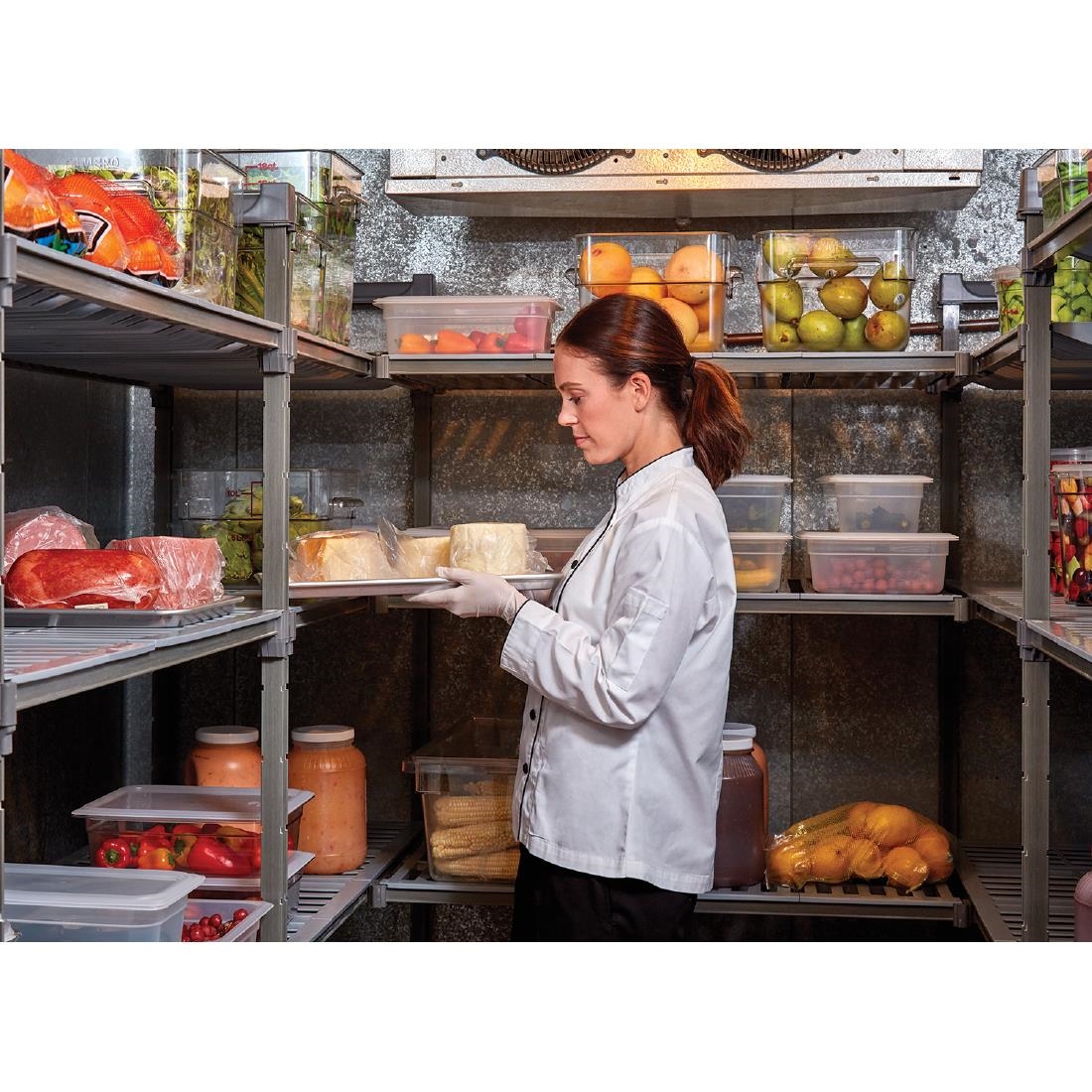 Cambro stelling 183cm hoog 4 schappen - 46cm diep - 137,5cm breed