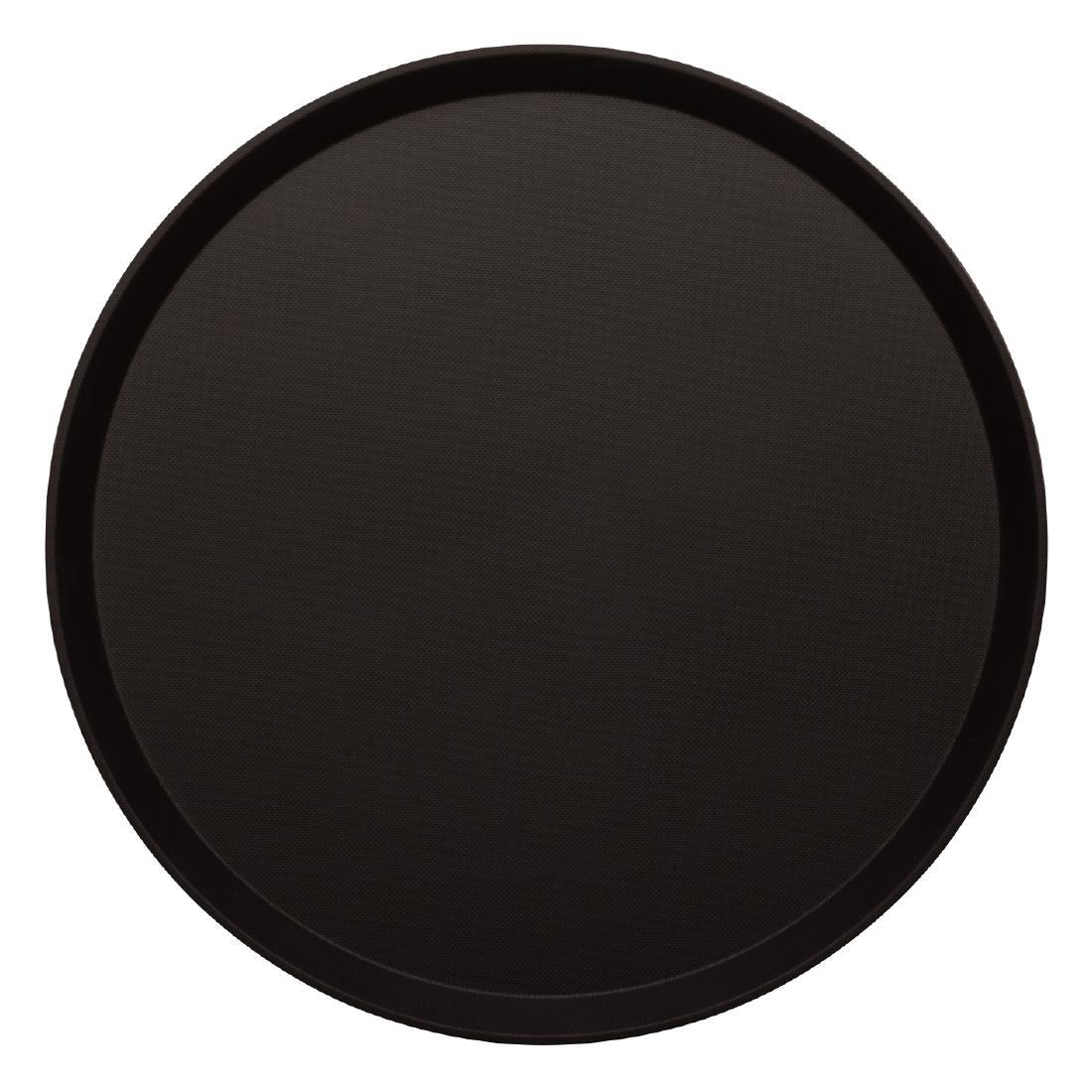 Cambro Treadlite rond antislip glasvezel dienblad zwart 35,5cm