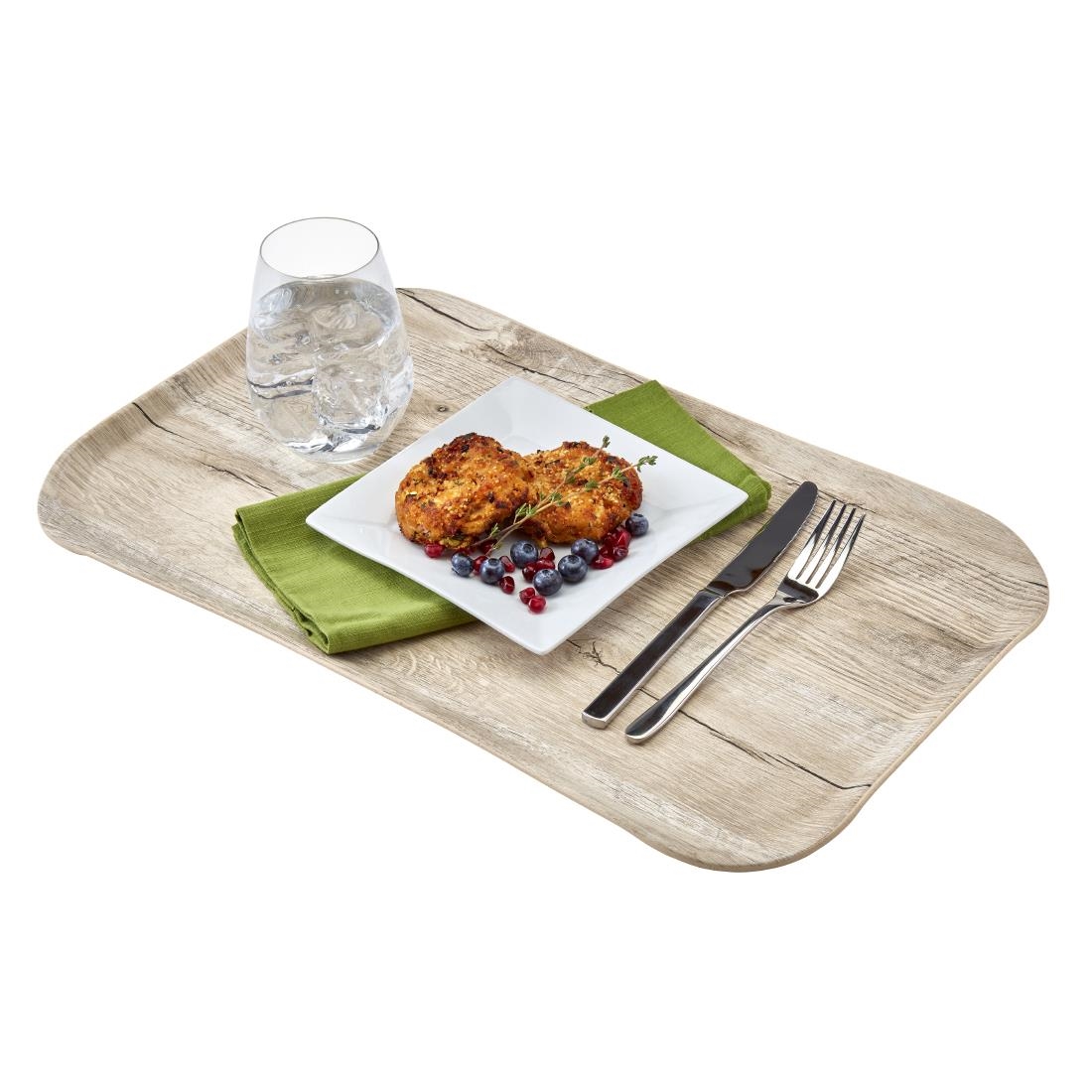Cambro Versa dienblad 32x53cm rechthoekig rustiek decor licht eiken