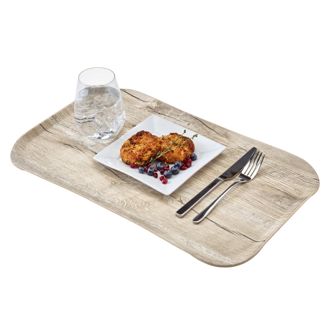 Cambro Versa dienblad 32x53cm rechthoekig rustiek decor licht eiken
