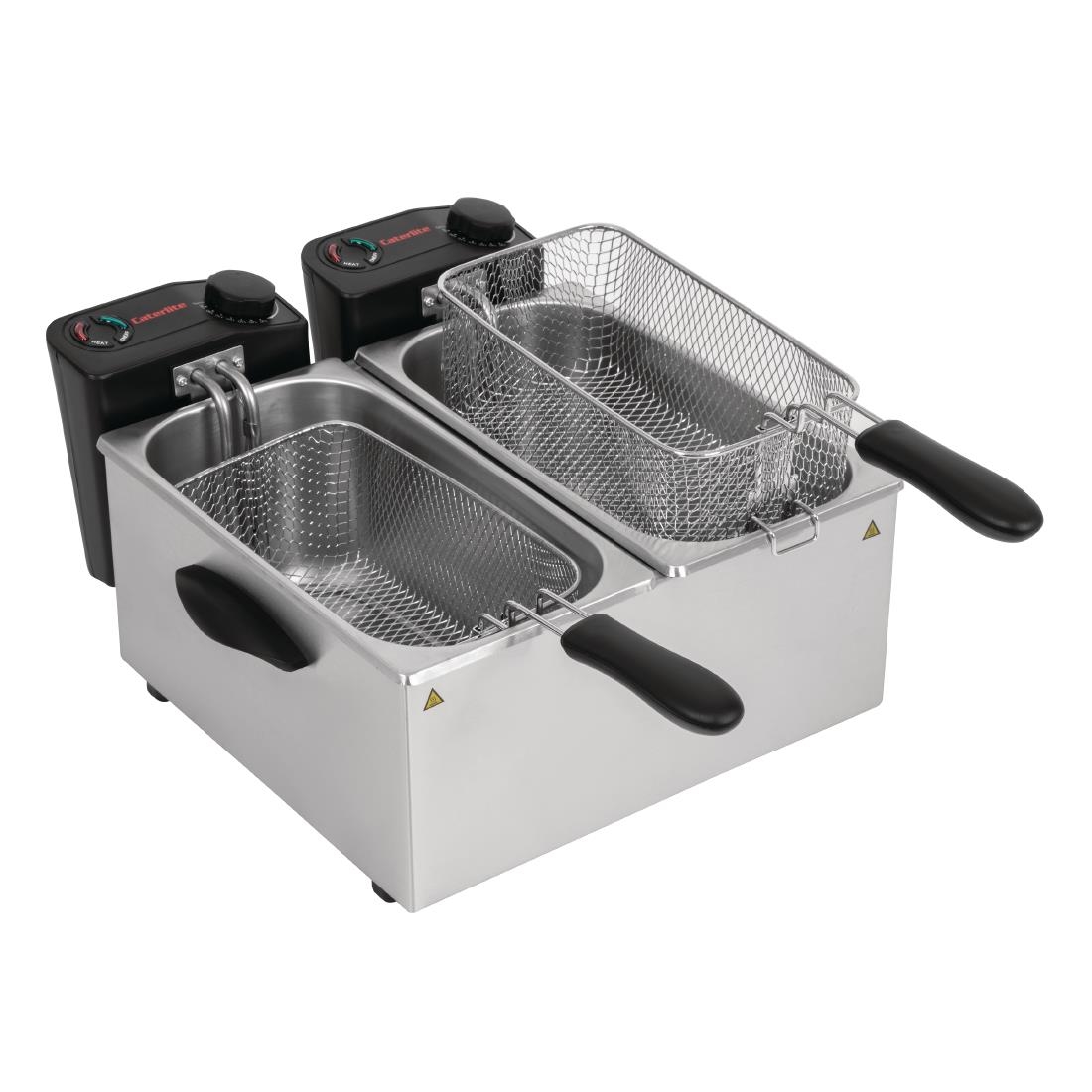 Caterlite dubbele friteuse voor licht gebruik 2x 3,5L