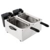 Caterlite elektrische tafelmodel friteuse voor licht gebruik 2x2kW Caterlite dubbele friteuse voor licht gebruik 2x 3,5L