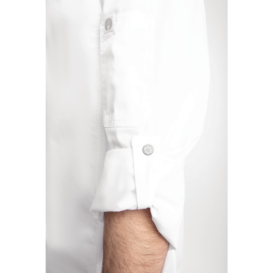 Chef Works Urban Hartford unisex koksbuis met rits lange mouw wit L
