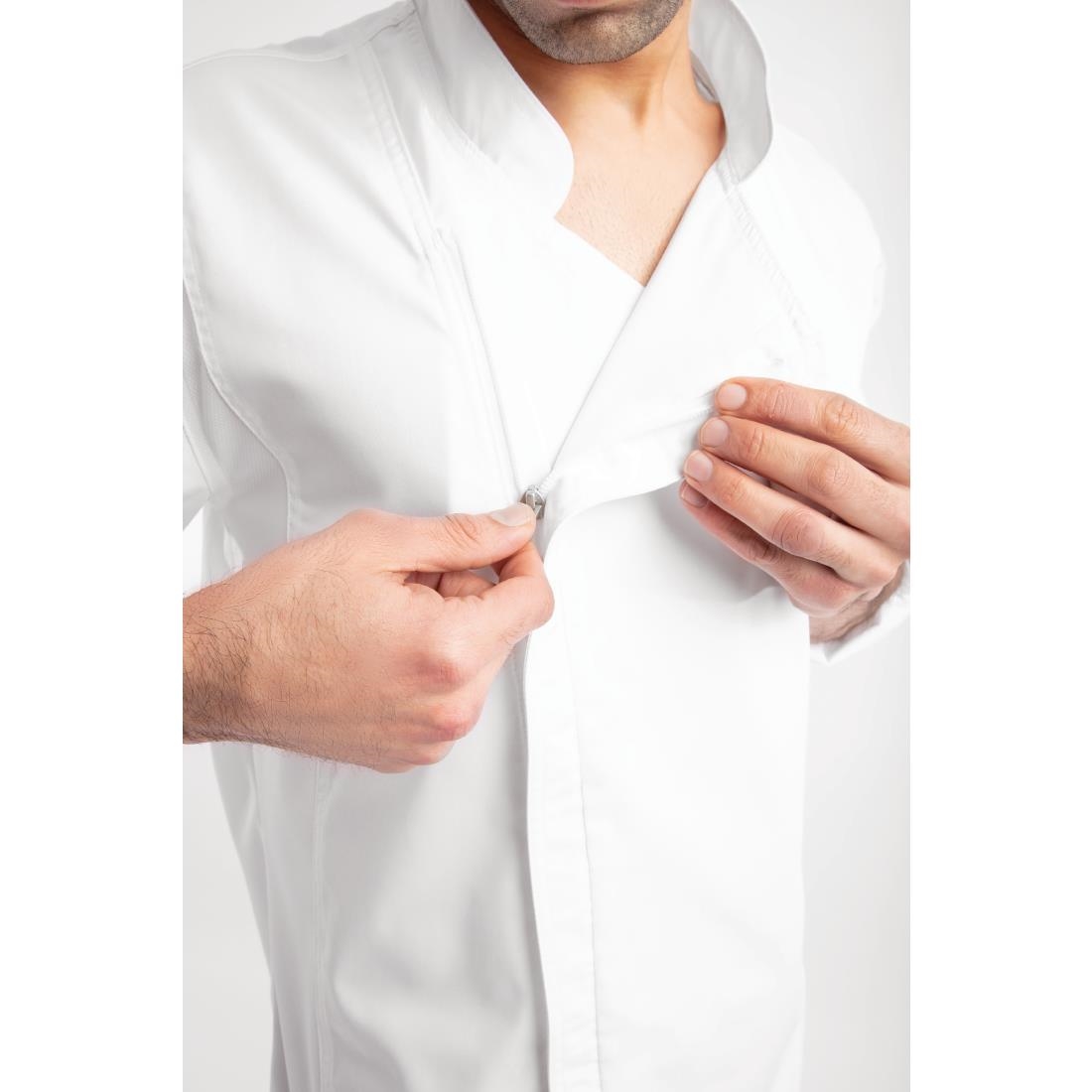 Chef Works Urban Hartford unisex koksbuis met rits lange mouw wit L