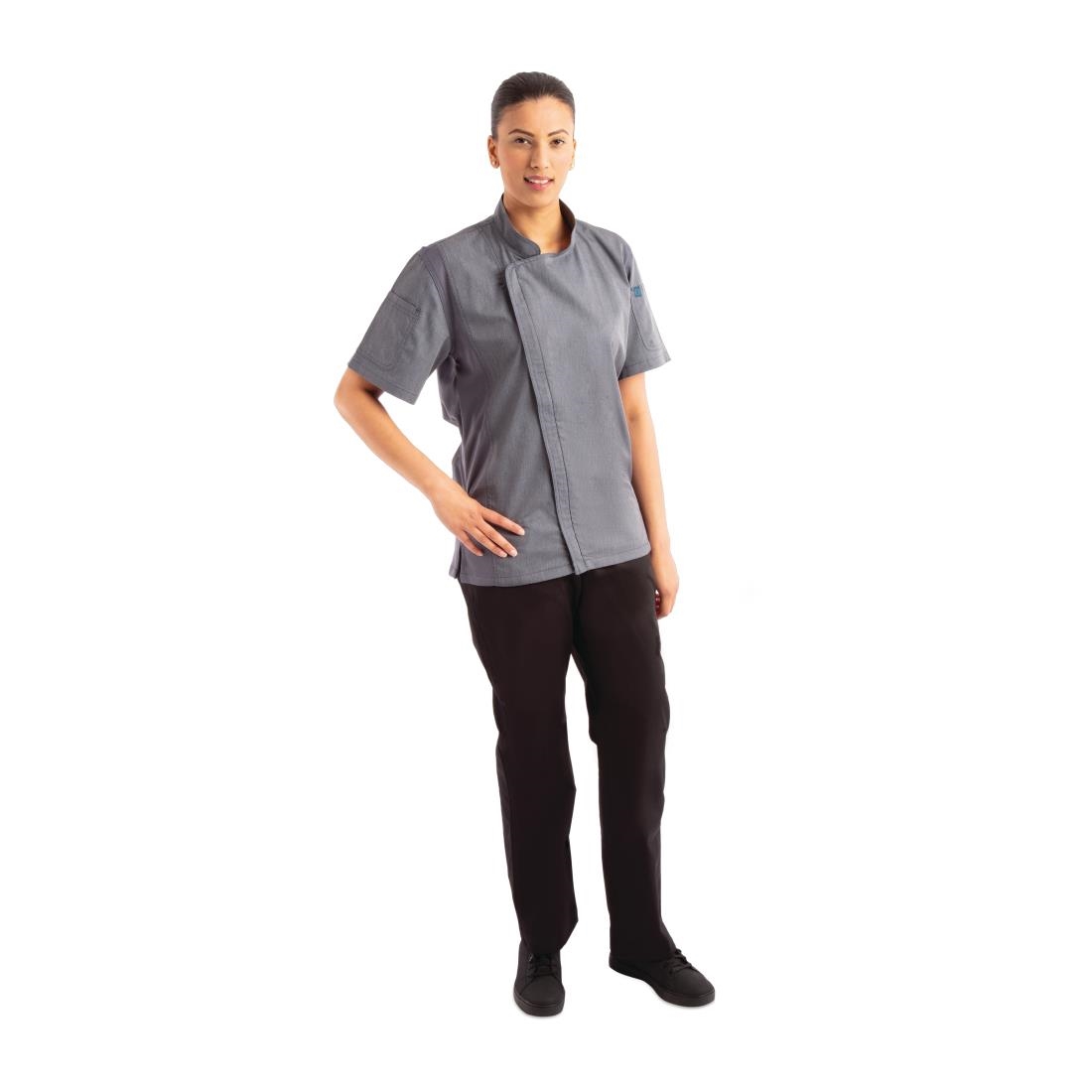 Chef Works Urban Springfield unisex koksbuis met rits korte mouw inktblauw M