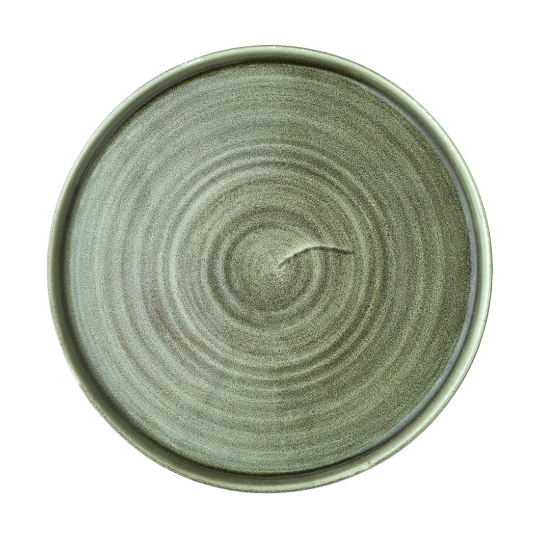 Churchill Stonecast Patina Burnished Green Bord Met Opstaande Rand 25.9cm (6 stuks)