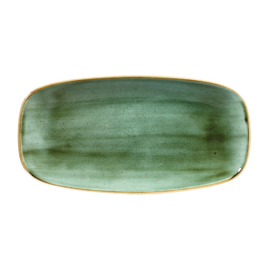 Churchill Stonecast Samphire Green Chefs Ovaal Bord 29.8 x 15.2cm (12 stuks)