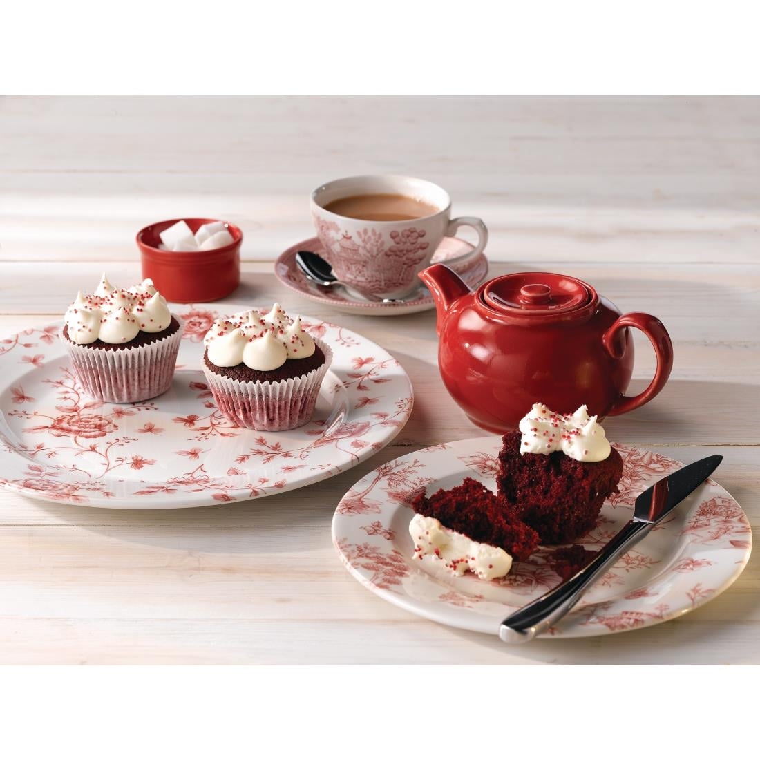 Churchill Toile Cranberry Bord 20.3cm (6 stuks)