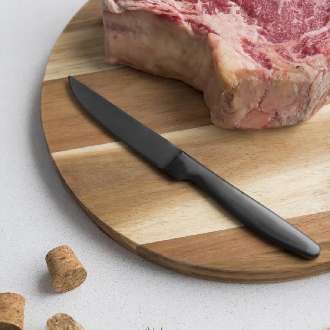 Comas Boj Satin Gunmetal Steakmes (6 stuks)