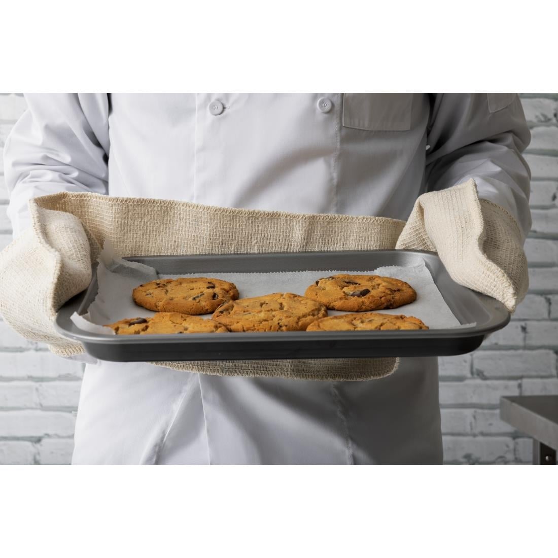 Dubbele ovenhandschoen katoen 90cm