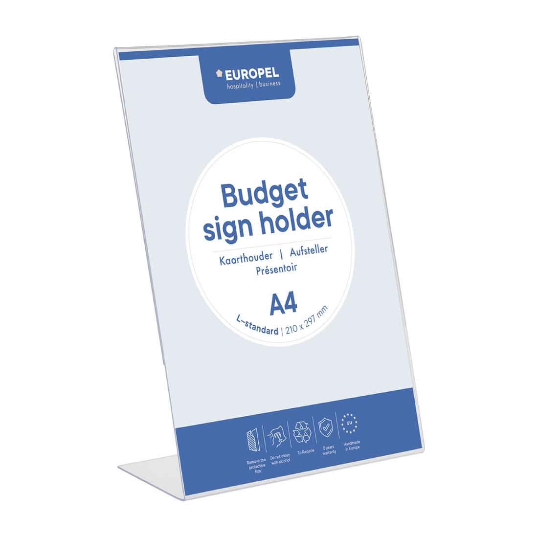 Europel Bordhouder Budget L-Stand A4 Portret