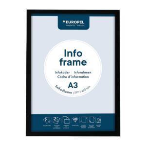 Europel Info Kader / Zelfklevende Set 2 Stuks A3 Zwart