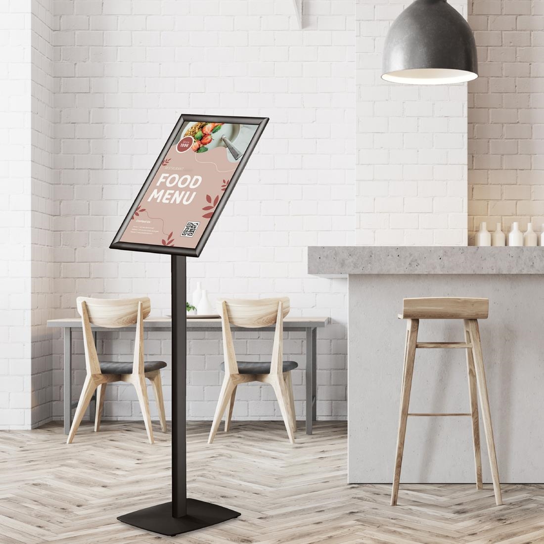 Europel Infostand Zwart Met Snap Frame A3 25mm