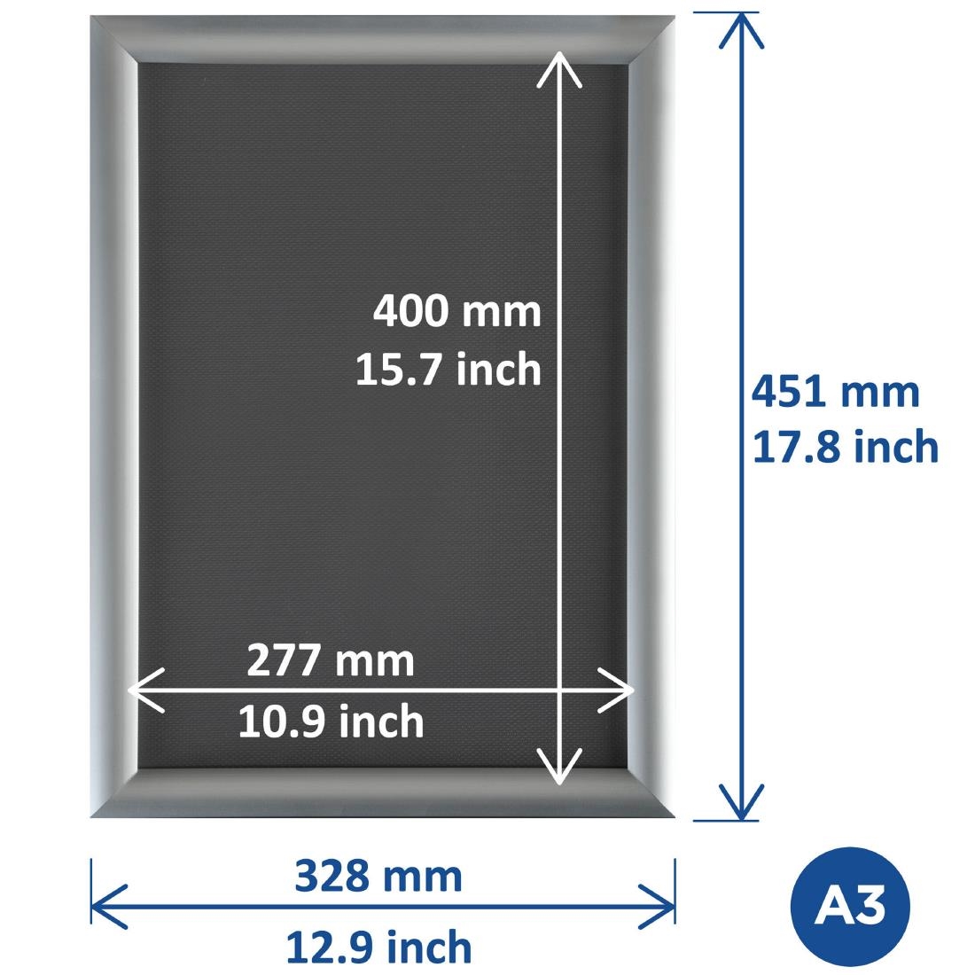 Europel Kliklijst A3 25mm Zilver