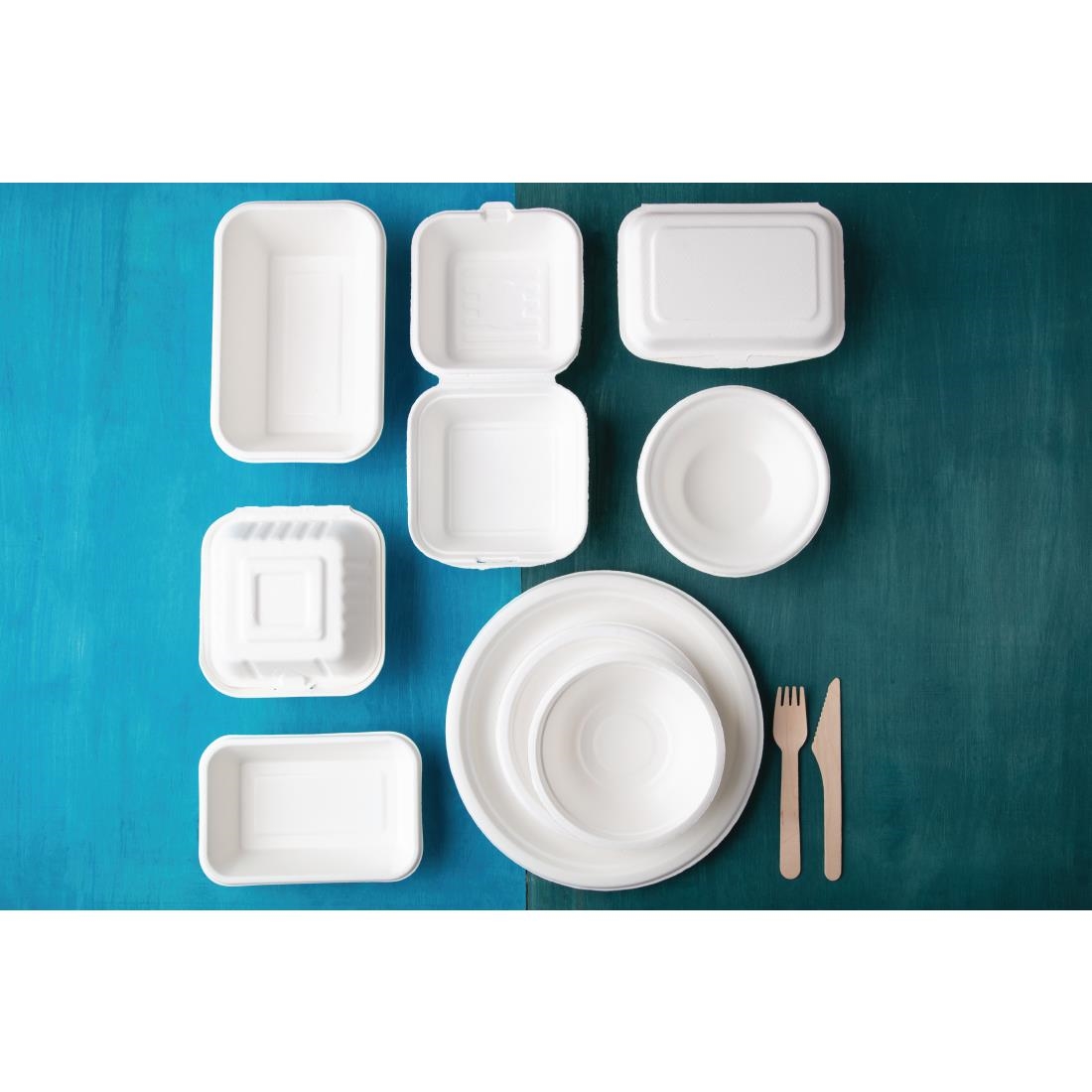 Fiesta Compostable bagasse hamburgerbakjes 152mm (500 stuks)