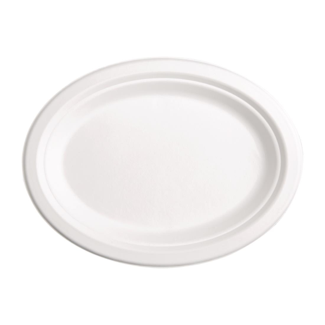 Fiesta Compostable composteerbare bagasse borden ovaal 316mm (50 stuks)
