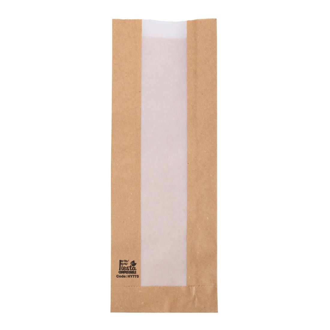 Fiesta Composteerbare Baguettezakken met Glasine Venster 300x100x60mm (1000 stuks)