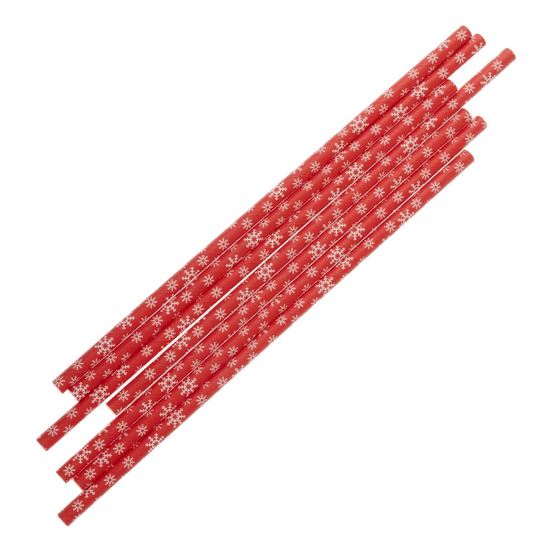 Fiesta Composteerbare Sneeuwvlok Papieren Rietjes 210mm (250 stuks)
