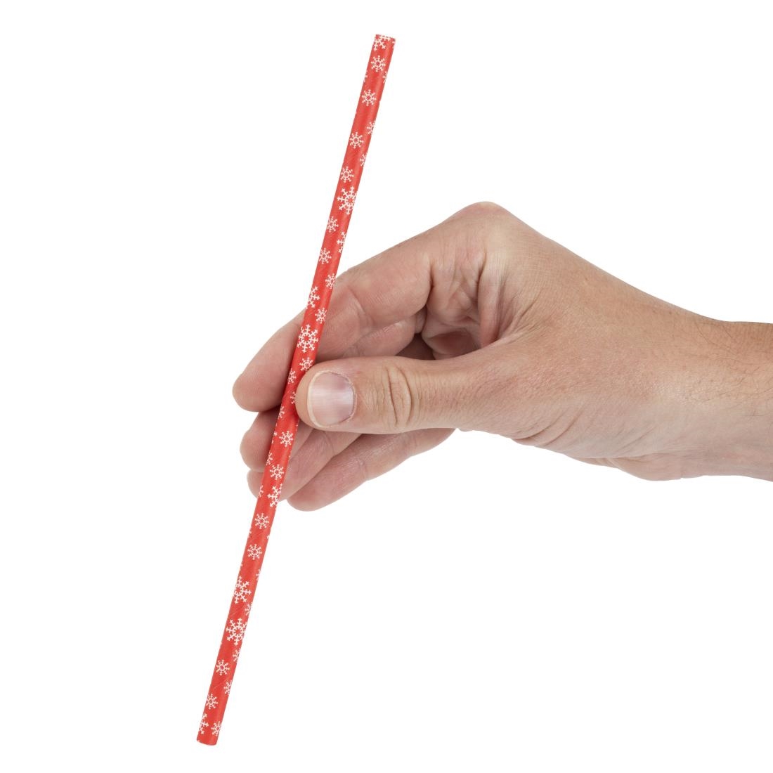 Fiesta Composteerbare Sneeuwvlok Papieren Rietjes 210mm (250 stuks)