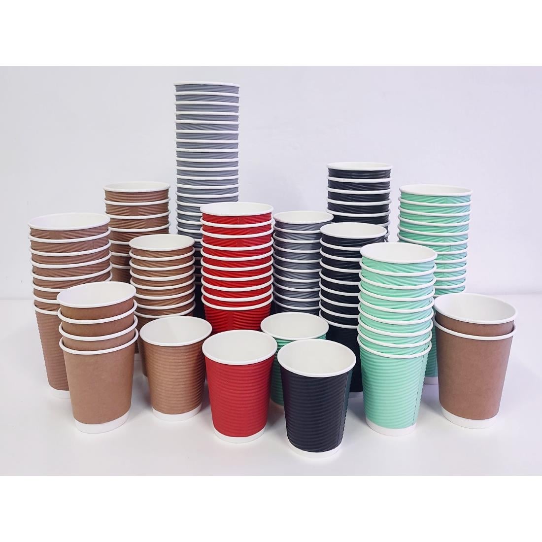 Fiesta Recyclable koffiebekers ribbelwand blauwgrijs 225ml (25 stuks)