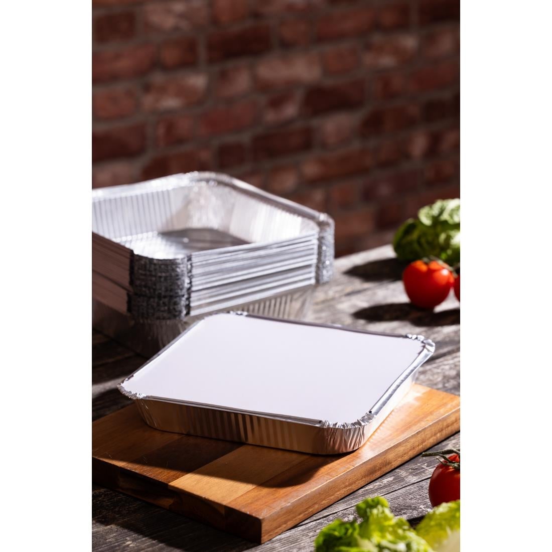 Fiesta Recyclebare Deksels Voor Diepe/Ondiepe Foliecontainers (200 Stuks)