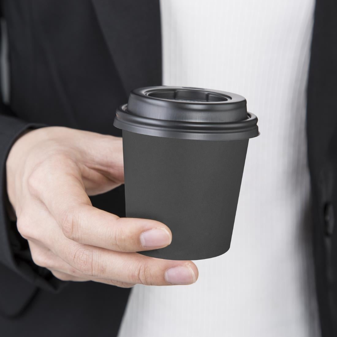 Fiesta Recyclebare Hot Cups Enkelwandig Zwart 170ml (1000 stuks)