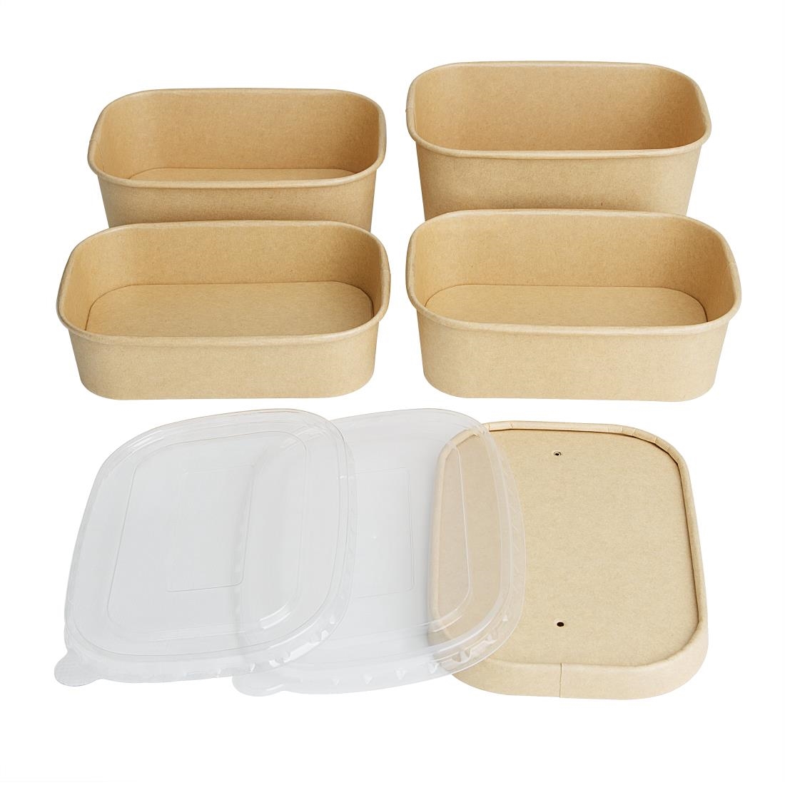 Fiesta Recyclebare Rechthoekige Voedselcontainers 650ml (300 stuks)