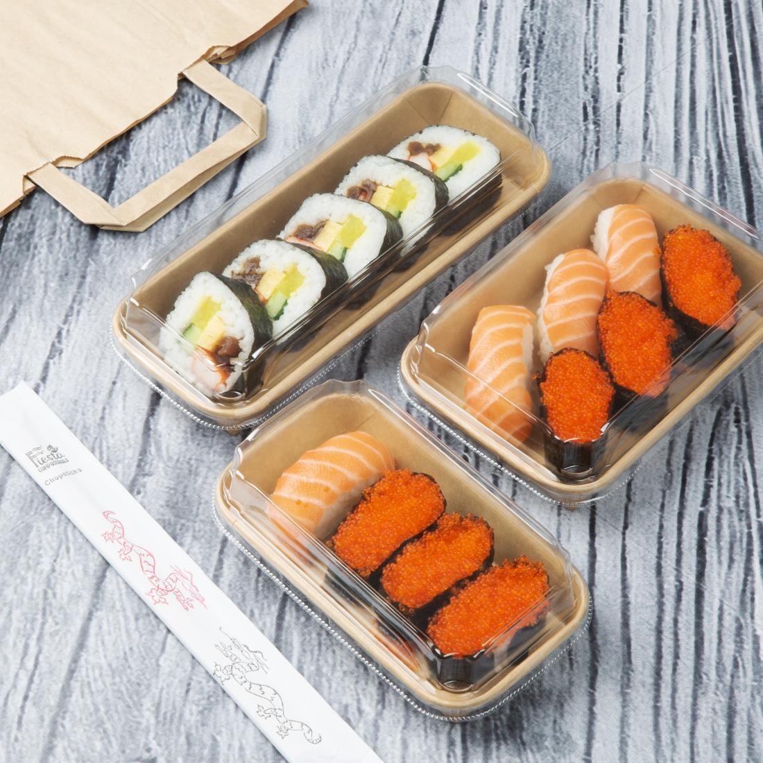 Fiesta Recycleerbare Pet Deksel Voor Nr. 3 Sushi Trays (300 stuks)