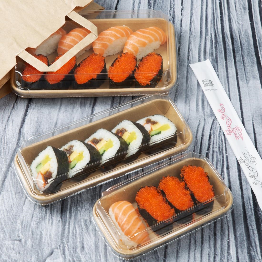 Fiesta Recycleerbare Pet Dekselen Voor No. 7 Sushi Schalen (300 stuks)