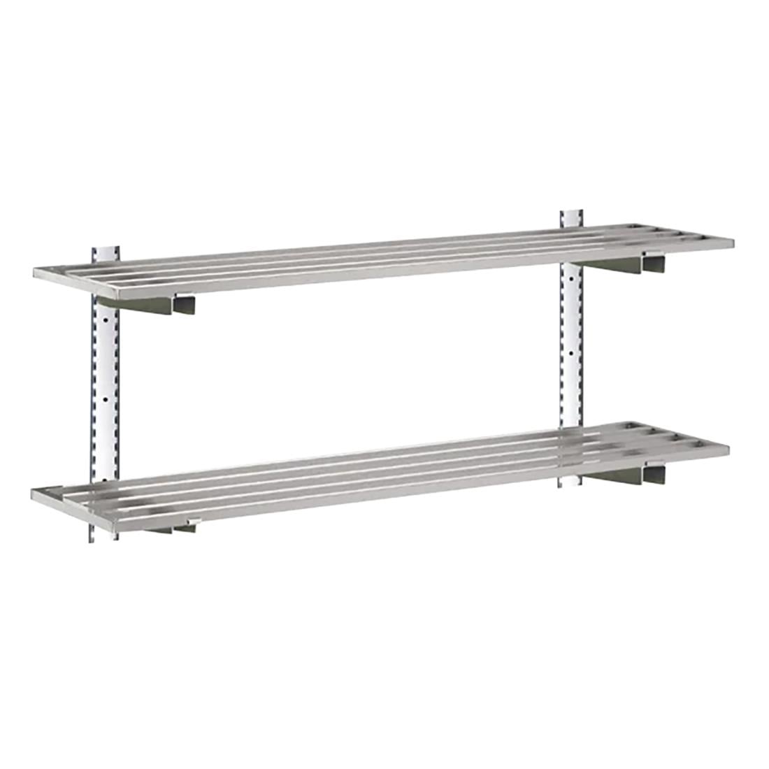 Gastro-M complete wandplankenset 2 niveaus 120x40cm - volledige montageset (excl. schroeven)