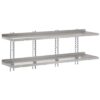 Gastro-M complete wandrek 2 niveaus 180x40cm - volledige montageset (excl. schroeven)