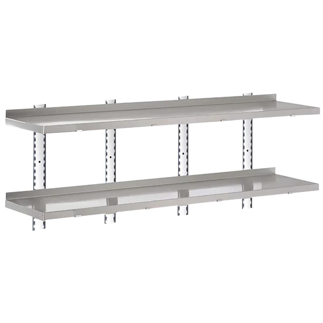 Gastro-M complete wandrek 2 niveaus 180x40cm - volledige montageset (excl. schroeven)