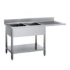 Gastro M RVS spoeltafel met ruimte voor vaatwasser 160x70x85cm