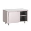 Gastro M RVS werktafel met schuifdeuren 88x100x70cm