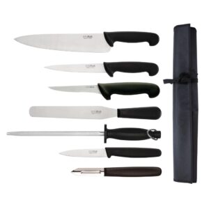 Hygiplas 7-delige messenset met 26,5 cm koksmes en rolzak