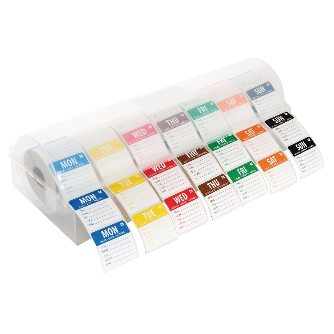 hygiplas afneembare kleurcode stickers met 5cm kunststof dispenser Hygiplas afneembare kleurcode stickers met 5cm kunststof dispenser