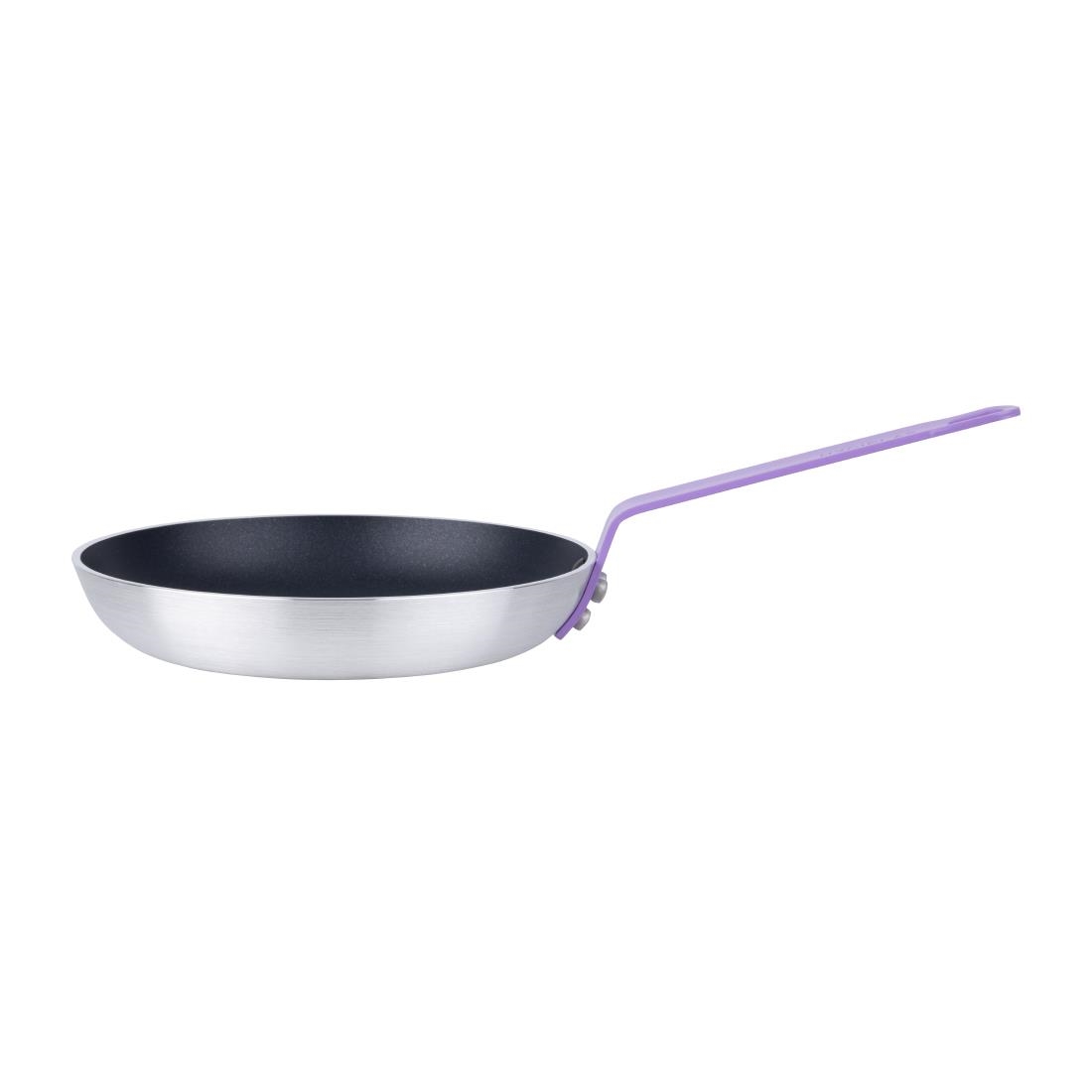Hygiplas Aluminium Antiaanbak Teflon Platinum Plus Koekenpan met Paarse Handgreep 24cm
