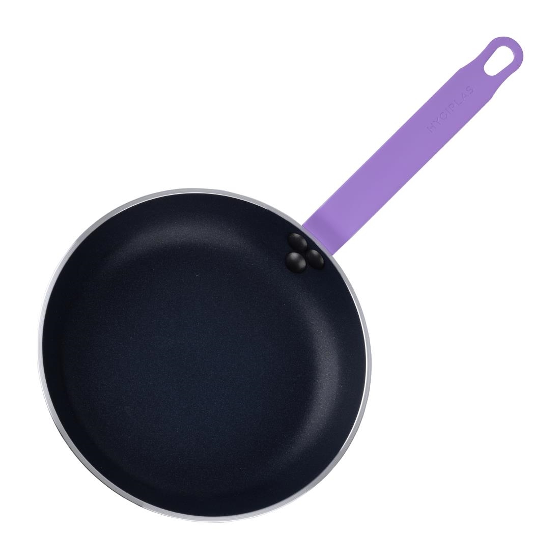 Hygiplas Aluminium Antiaanbak Teflon Platinum Plus Koekenpan met Paarse Handgreep 24cm