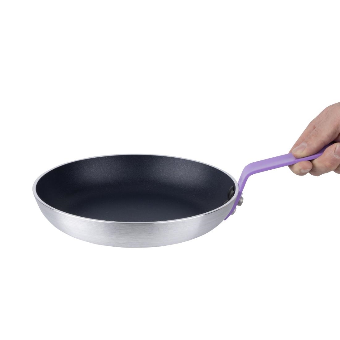 Hygiplas Aluminium Antiaanbak Teflon Platinum Plus Koekenpan met Paarse Handgreep 24cm