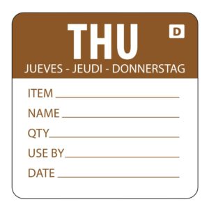 Hygiplas oplosbare kleurcode voedseletiketten donderdag (250 stuks)